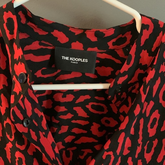 The kooples silk oversized shirt with red leopard print on website old money - Picture 5 of 7